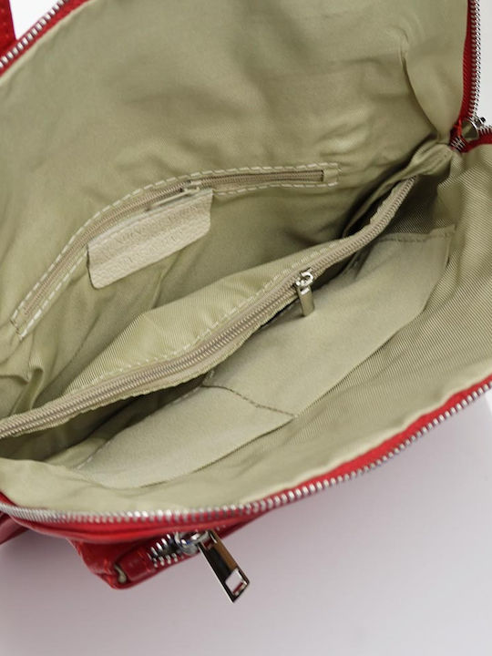 Leather Women's Red Backpack