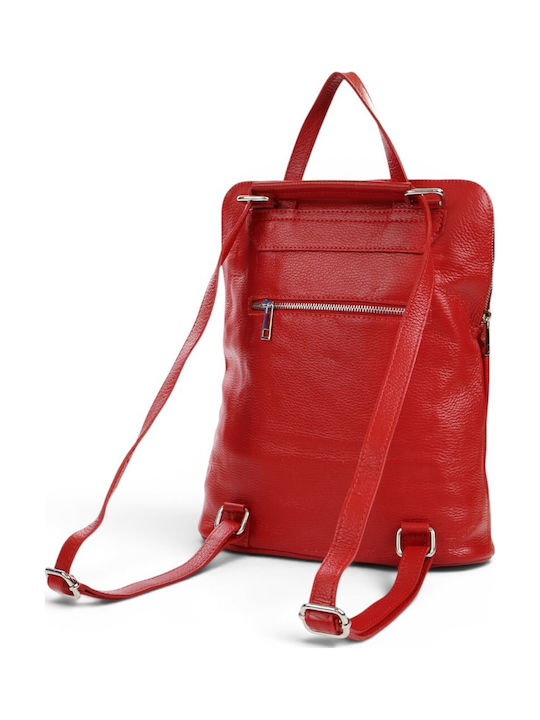Leather Women's Red Backpack