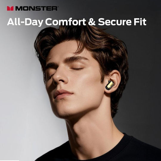 Monster N-Lite 217 In-ear Bluetooth Handsfree Ακουστικά με Αντοχή στον Ιδρώτα και Θήκη Φόρτισης Μαύρα