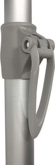 Maui & Sons WindGuard XXL Aluminum Beach Umbrella Diameter 2.4m with UV Protection and Air Duct Grey Blue with Double Braces (Super Reinforced)