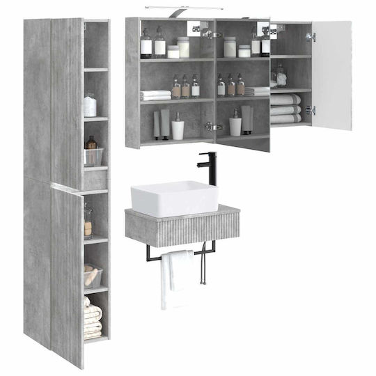 vidaXL Bathroom Vanity Unit Without Sink With Mirror With Light Gray