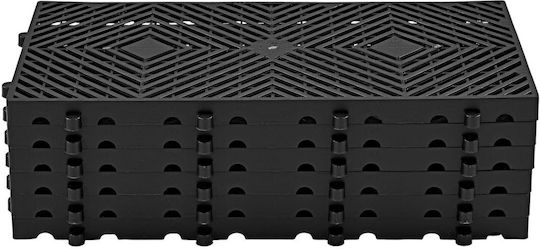 Vevor 6 Pieces Plastic Storage Pallets Stackable Waterproof 600 X 300 X 30 Mm Black Sltp6gfctpl2qf3yb001v0