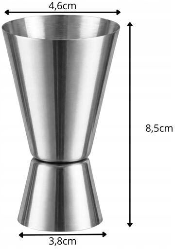 Double Measure Bar Spirit Measures 25ml 50ml Stainless Steel Aria Trade