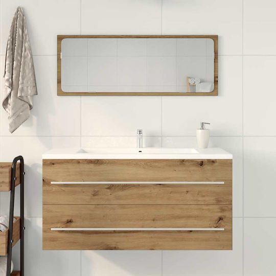 vidaXL Badezimmer Waschtisch-Einheit M100xB38.5xH48cm Eiche