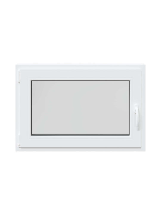 vidaXL Hinged PVC Window W90xH70cm