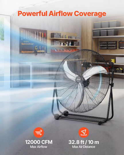 Vevor Ventilator De Pardoseală Diametru Ventilator 76cm Negru