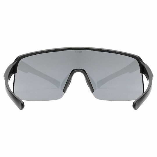 Uvex Cycling Glasses with Black Frame and Mirror Lenses
