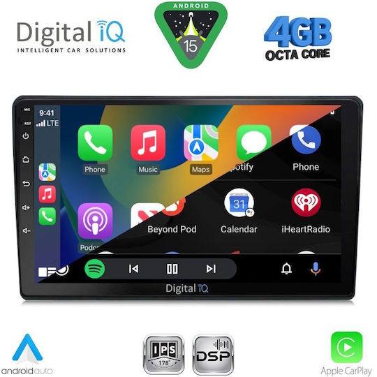 Digital IQ Car Audio System for Audi A4 2008-2015 Bluetooth USB WiFi GPS Apple CarPlay Android Auto with 10" Touch Screen