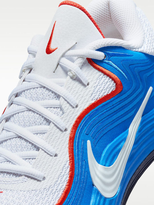 Precision 8 Low Basketball Shoes White / Light Photo Blue / Picante Red