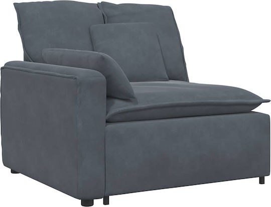 Ъглов Диван Кадифен Тъмен Сив 324x205x64см
