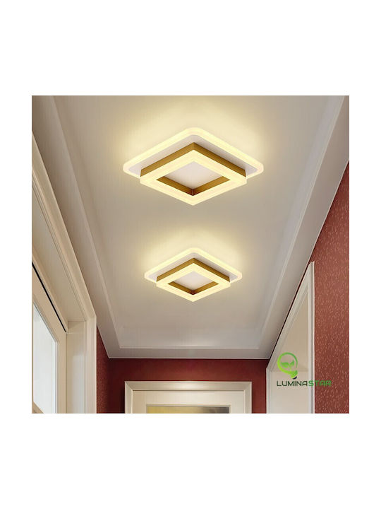 Luminastar Πλαφονιέρα Οροφής Μπάνιου Χρυσή με Ενσωματωμένο LED