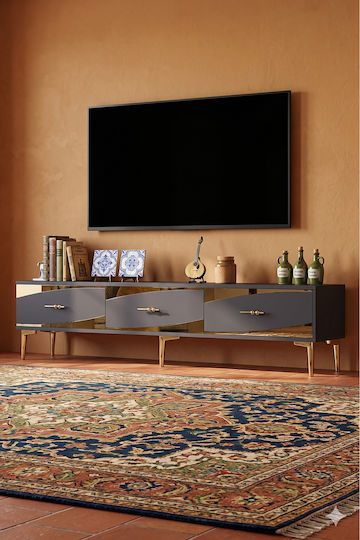 Έπιπλο TV Επιδαπέδιο Γκρι 180x30x41εκ. Έπιπλο TV Επιδαπέδιο Γκρι 180x30x41εκ.