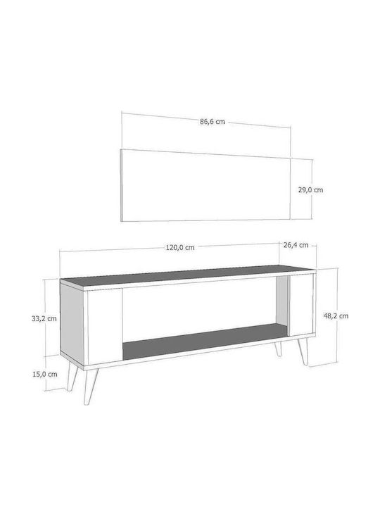TV-Ständer Mehrfarbig M120xT26xH48cm