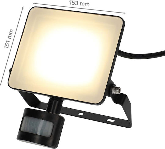 Nedis Proiector LED Smart Wi-Fi cu Senzor de Mișcare 1500 lm 20W Negru