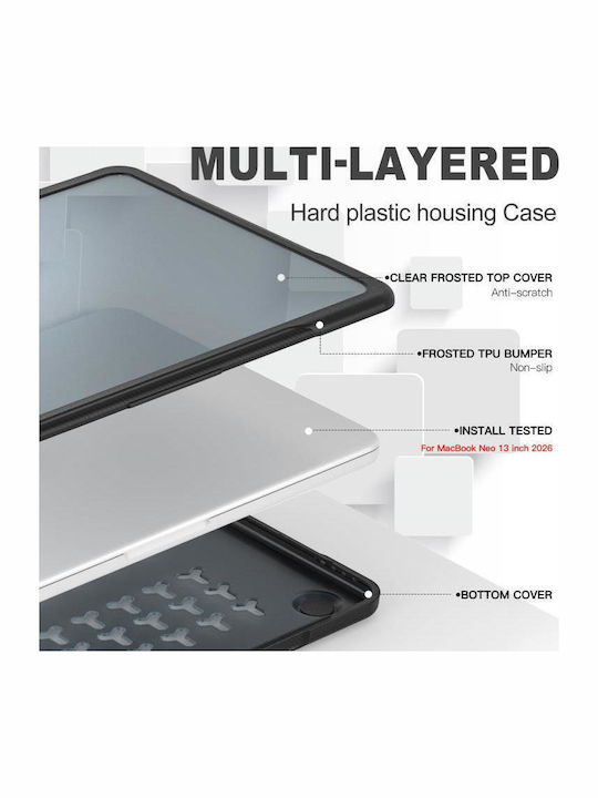 Ultra Hybrid Smartshell MacBook Neo 13 Inch 2026 (A3404) Transparent Black