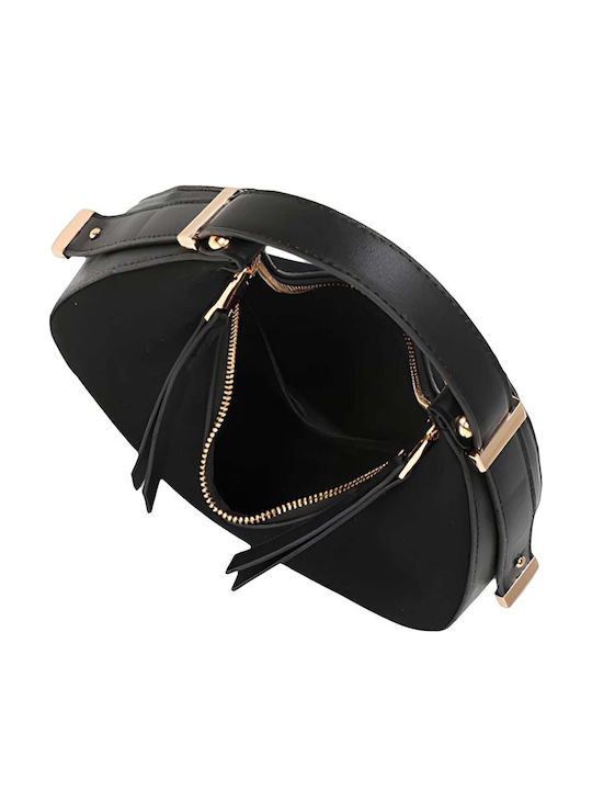 Gallantry Structured Women Hobo Handbag Chic Double Zipper Black