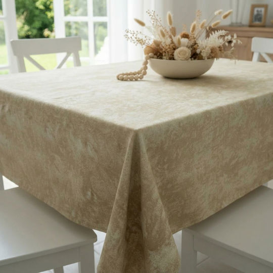 Cotton Stain Resistant Ecru Tablecloth 140x180cm