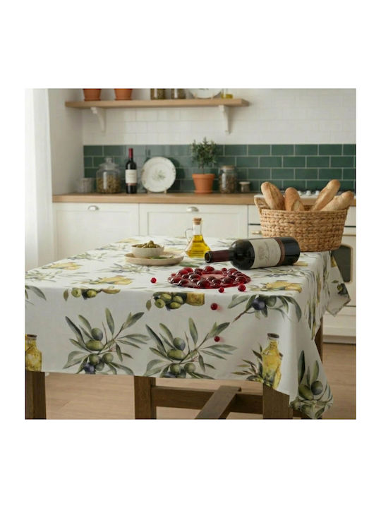 Față De Masă Bumbac Rezistent La Pete Olive 120x160cm