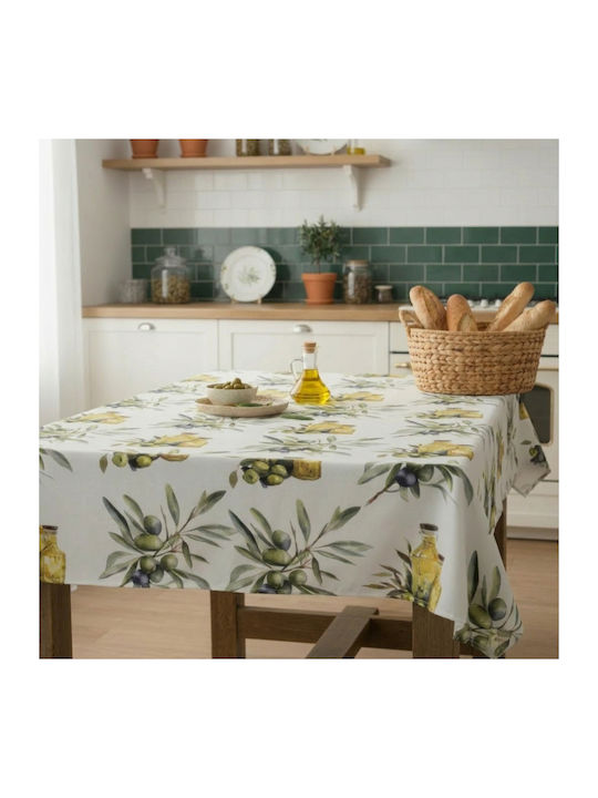 Baumwolle Fleckabweisendes Tischtuch Olive 140x180cm