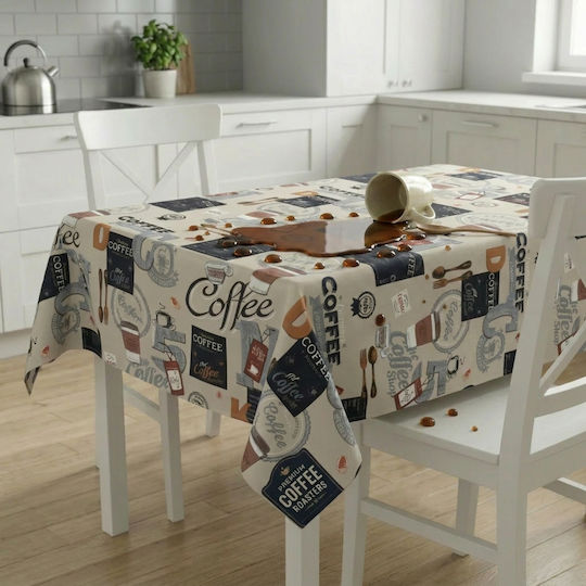 Τραπεζομάντηλο Βαμβακερό Αλέκιαστο Coffee 120x160εκ.