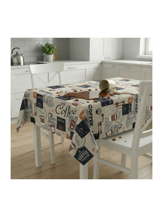 NufJoy Baumwoll Tischdecke Fleckabweisend Kaffee 140x180cm