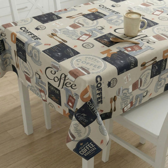 NufJoy Baumwoll Tischdecke Fleckabweisend Kaffee 140x180cm