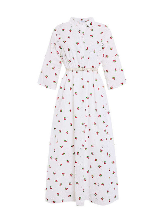 Celestino Women's Maxi Dress Cherries White