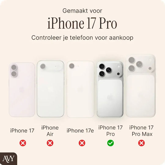 AVY Back Cover Δερμάτινο με Λουράκι Μαύρο (iPhone 17 Pro)