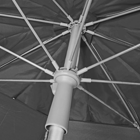 Escape Folding Aluminum Beach Umbrella Diameter 1.82m with UV Protection and Air Duct Black