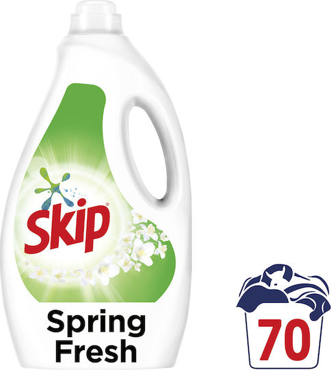 Skip Spring Fresh Υγρό Απορρυπαντικό με Άρωμα Spring Fresh για Χρωματιστά Ρούχα 3.5lt (70 Μεζούρες)