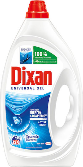 Dixan Φρεσκάδα Υγρό Απορρυπαντικό Ρούχων 3.5lt (70 Μεζούρες)