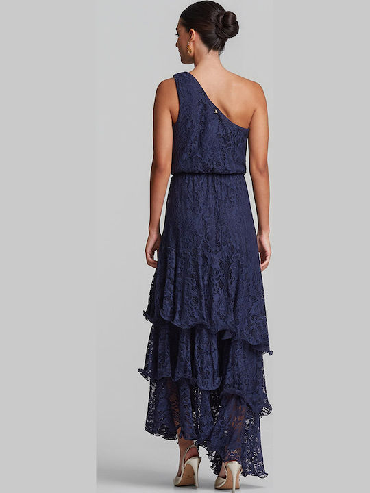 Summer Maxi Dress for Wedding Christening with Lace Blue