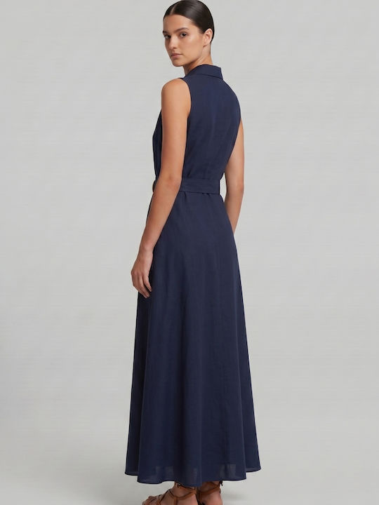 Summer Maxi Shirt Dress Blue