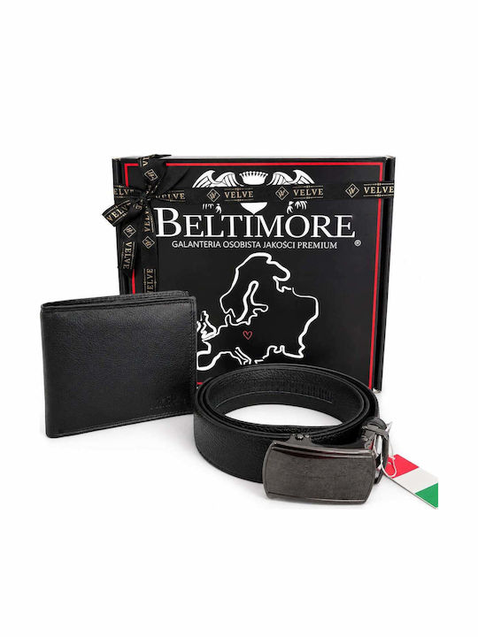 Herrenbrieftasche Schwarz Set