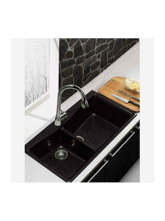 Sanitec Küchenspüle 326 Drop-In aus Flüssigem Granit M93xP51cm Beige