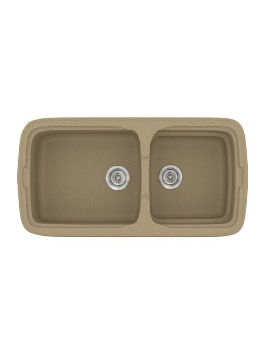 Sanitec Classic 305 Ένθετος Νεροχύτης Inox με Μπαταρία Μ96xΠ51cm Λευκός