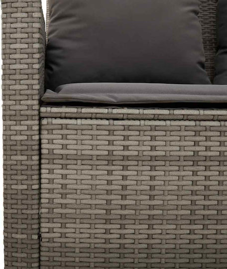 Outdoor Chair Rattan Gray with Cushion 4 Pieces