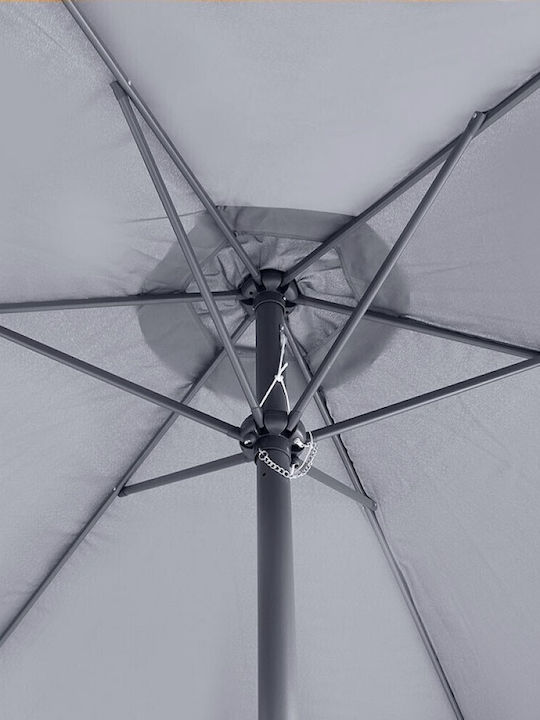 Professional Circular Aluminum Grey Garden & Terrace Parasol Φ3m