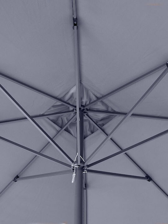 Professionelle Quadratische Aluminium Garten- und Terrassen-Sonnenschirm Grau 3x3m