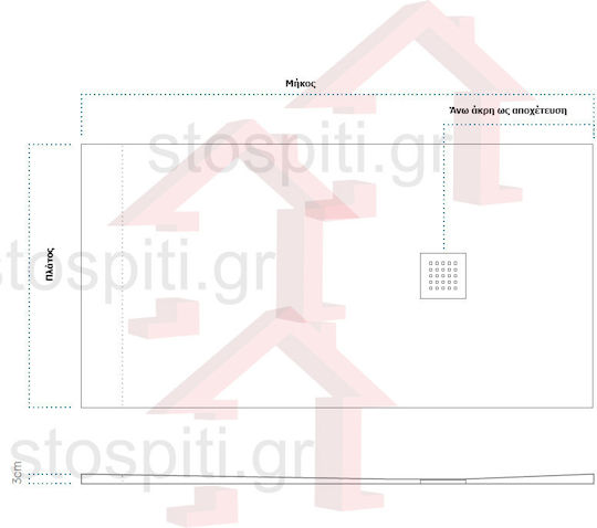 Sanitec Flat Stone Ocra Ακρυλική Ντουζιέρα 110x80cm Γκρι