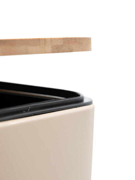 TnS Bamboo Slim Bamboo Καλαθάκι Μπάνιου Soft Close 5lt Μπεζ