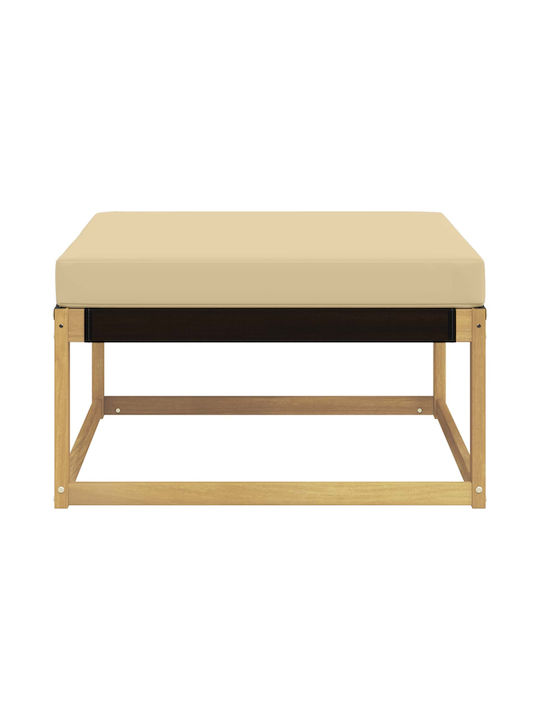 Wooden Garden Stool Cube for Outdoor Use with Cushion White