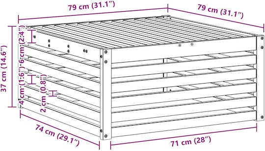Hölzernes Gartenhocker Würfel Für Außenbereich Weiß 79x79x37cm