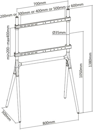 Floor Tv Stand Four Legs 49" 70"