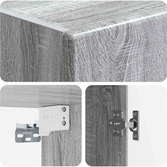 Wall Gray Kitchen Cabinet 33x34.5x90cm