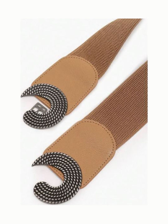 Wide Elastic Women's Brown Belt