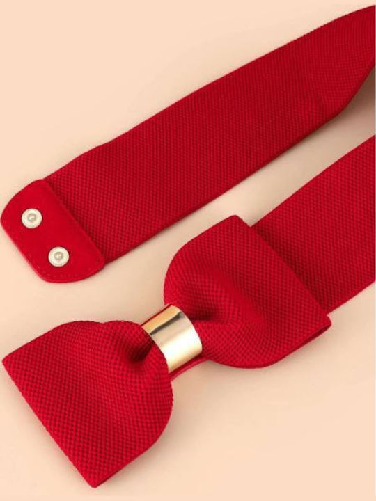 Wide Elastic Women's Red Belt