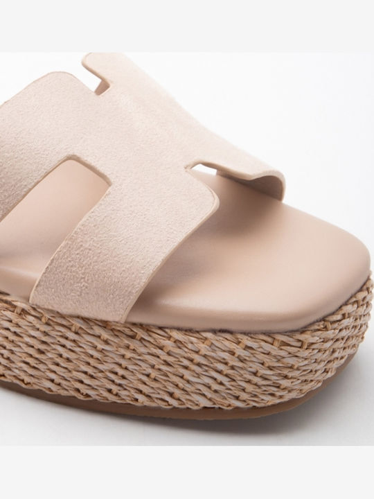 Summer Women's Platform Shoes In Espadrille Style Beige