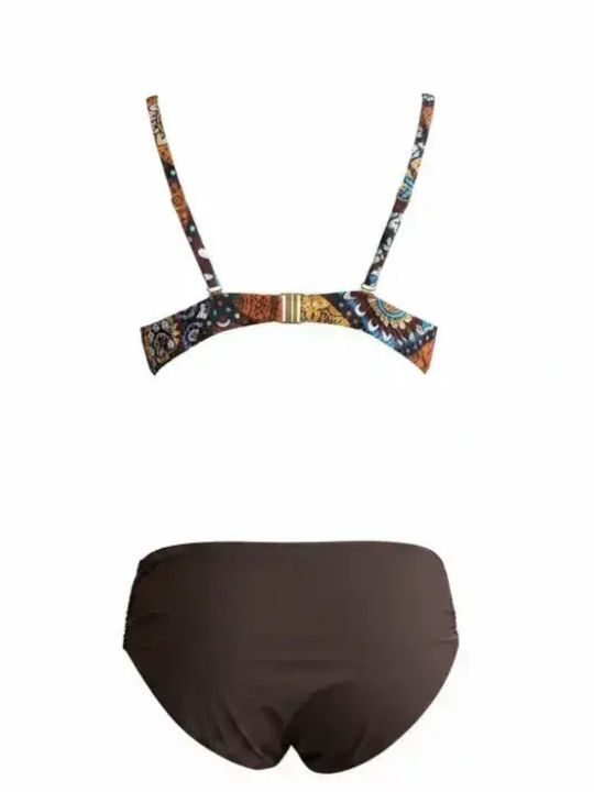 Bikini Set High Waist Orange 5144.Brown