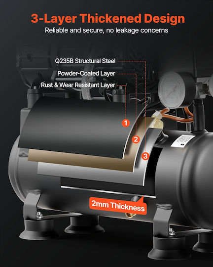 Vevor Air Compressor with 1hp Power and 6l Air Chamber